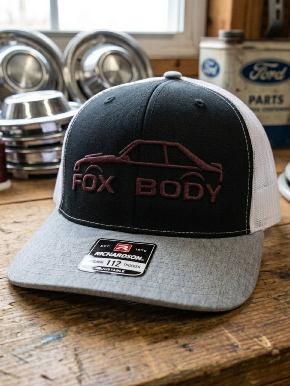 Fox Body Mustang 5.0 Embroidered Grey Black Richardson 112 Snapback Hat New 80s